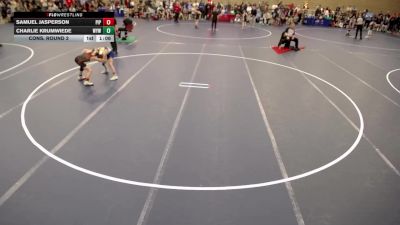 12U - 78 lbs Cons. Round 2 - Samuel Jasperson, Pine Island Panthers vs Charlie Krumwiede, Wayzata Youth Wrestling