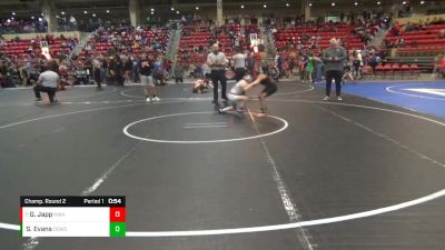 82 lbs Champ. Round 2 - Grayden Japp, Nebraska Wrestling Academy vs Sidda Evans, Ogden`s Outlaws Wrestling Club