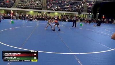 75 lbs Cons. Round 3 - Sage Ratliff, Big Game Wrestling Club vs Jordan Hemesath, Warrior Mat Club