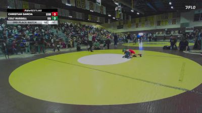 49 lbs 3rd Place Match - Christian Garcia, So Cal Hammers Wrestling vs Colt Russell, Unattached