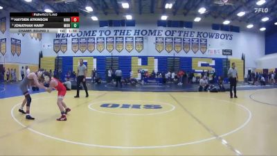 108 lbs Champ. Round 2 - Hayden Atkinson, New Smyrna Beach Sr H S vs Jonathan Harp, Middleburg