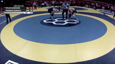 D1-157 lbs Cons. Round 2 - Dylan Hasenohrl, Olmsted Falls vs Brennan Warwick, Mass. Perry