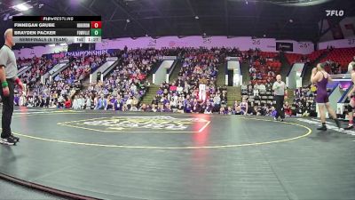 190 lbs Semifinals (8 Team) - Finnegan Grube, Huron HS (New Boston) vs Brayden Packer, Fowlerville HS