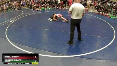 74 lbs Cons. Round 2 - Kingston Sabatin, WESTLAKE vs Rebel Takemoto, Team Pride Academy