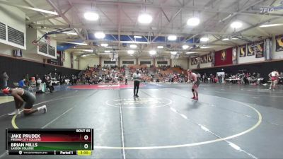 174 lbs Quarterfinal - Jake Prudek, Fresno City College vs Brian Mills, Lassen College