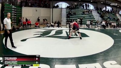 150 lbs Cons. Round 3 - Ethan Kraft, Mount Saint Joseph vs Tom Braden, St. John`s College