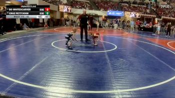 43 lbs Cons. Round 2 - Bo Whitescarver, Rocky Mountain Wrestling Acade vs Cruz Pettyjohn, Bozeman Wrestling Club