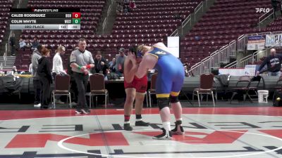 285 lbs 3rd Place - Caleb Rodriguez, Bishop McCort vs Colin Whyte, West Greene