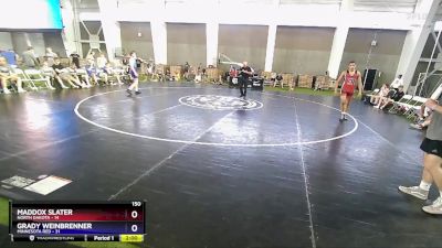 150 lbs Round 3 (8 Team) - Maddox Slater, North Dakota vs Grady Weinbrenner, Minnesota Red