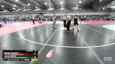120 lbs Cons. Round 4 - Drake Hegarty, Open Mats Wrestling Club-AAA vs Micah Kertz, Ste. Genevieve Youth Wrestling Club-AAA