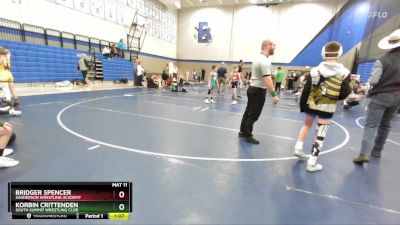 65 lbs 3rd Place Match - Bridger Spencer, Sanderson Wrestling Academy vs Korbin Crittenden, South Summit Wrestling Club