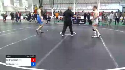 74 kg Prelims - Danny Braunagel, Illinois Regional Training Center/Illini WC vs Sammy Cokeley, Indiana RTC