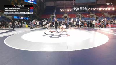 100 lbs Cons. Rd Of 64 - Brayden Harrison, OR vs Braxton Rankin, VA