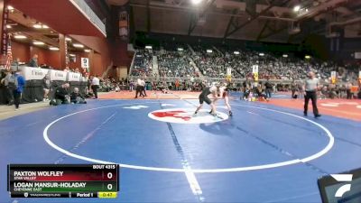 4A-132 lbs Cons. Round 3 - Logan Mansur-Holaday, Cheyenne East vs Paxton Wolfley, Star Valley