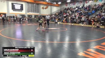 B-1 lbs Round 2 - Adilyn Schrader, Big Game Wrestling Club vs Reese Zweibohmer, Morning Sun Tigers