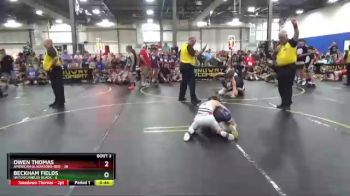 82 lbs Round 1 (6 Team) - Owen Thomas, American Gladiators-Red vs Beckham Fields, Untouchables Black