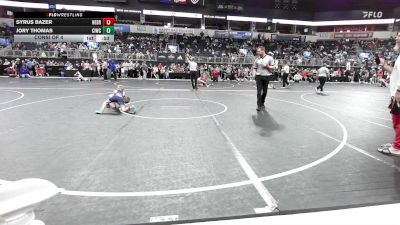 55 lbs Consi Of 4 - Syrus Bazer, Nebraska Wrestling Academy vs Jory Thomas, Ciwc Team Intensity