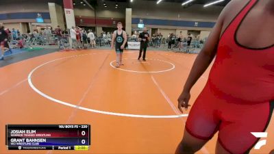 220 lbs Cons. Round 3 - Josiah Elim, Warrior Trained Wrestling vs Grant Bahnsen, Vici Wrestling Club