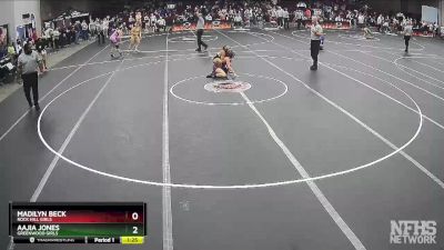 Girls 113 lbs Quarterfinal - Madilyn Beck, Rock Hill Girls vs Aajia Jones, Greenwood Girls