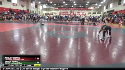 85 lbs Cons. Round 3 - August Grams, Centennial Youth Wrestling vs Brody Powell, Wayzata Youth Wrestling