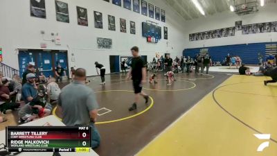 45 lbs 5th Place Match - Barrett Tillery, Cody Wrestling Club vs Ridge Malkovich, Worland Wrestling Club