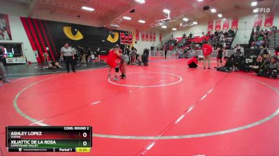 235 lbs Cons. Round 2 - Xiliattic De La Rosa, Capistrano Valley vs Ashley Lopez, Tustin