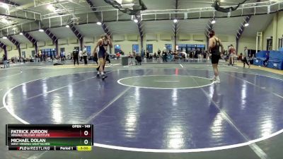 149 lbs 1st Place Match - Patrick Jordon, Virginia Military Institute vs Michael Dolan, West Virginia-Unattached