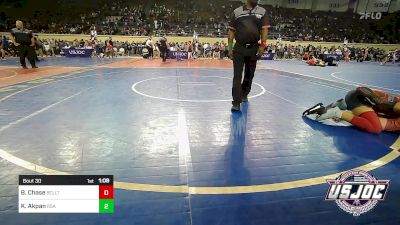 110 lbs Round Of 16 - Brett Chase, Bridge Creek Youth Wrestling vs Kortney Akpan, RSA RedStorm