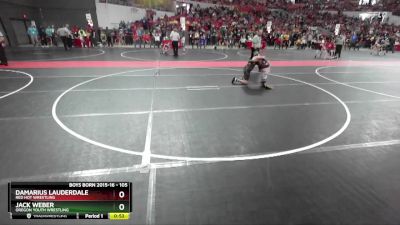 105 lbs Cons. Round 4 - Jack Weber, Oregon Youth Wrestling vs Damarius Lauderdale, Red Hot Wrestling