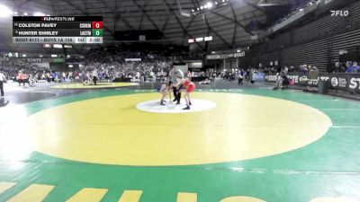 Boys 1A 106 lbs Champ. Round 2 - Hunter Shirley, La Center vs Colston Pavey, Castle Rock