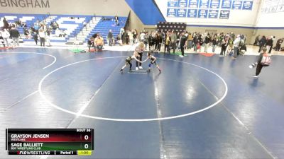 43-46 lbs Round 3 - Sage Balliett, Roy Wrestling Club vs Grayson Jensen, Westlake