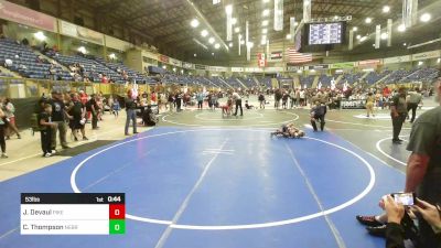 53 lbs 2nd Place - James Devaul, Pikes Peak Warriors vs Colt Thompson, Nebraska Elite