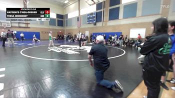100lbs Champ. Round 2 - Kaydence O`Neil-Dreher, Cleveland (Girls) vs Tessa Newberry, Rainier (Girls)