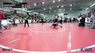 76 lbs Rr Rnd 3 - Adaline Bowman, Dark Cloud Wrestling Club vs Haigen Wall, Locust Grove Youth Wrestling