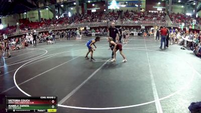 82 lbs Cons. Round 2 - Victoria Couch, Legacy Girls Wrestling Club vs Isabela Zapata, AWC Nebraska