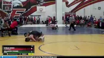 113 lbs Champ. Round 2 - Syrus Singh, Laguna Hills vs Brandon Chiang, Irvine