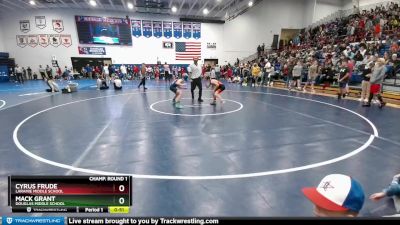 90 lbs Champ. Round 1 - Mack Grant, Douglas Middle School vs Cyrus Frude, Laramie Middle School