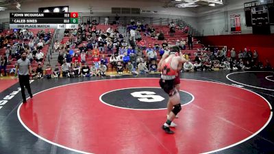 160 lbs 3rd Place Match - Caleb Sines, Meyersdale Area Hs vs John McGuigan, North East Hs