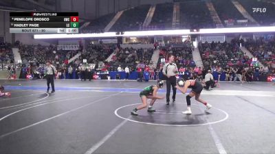 90 lbs Cons. Round 3 - Penelope Orosco, Ulysses Wrestling Club vs Hadley Page, Linn County