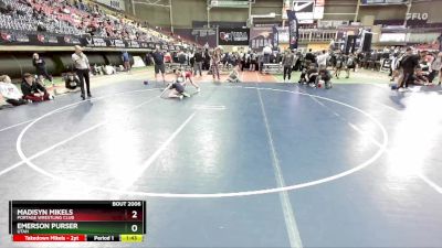 106 lbs Champ. Round 1 - Madisyn Mikels, Portage Wrestling Club vs Emerson Purser, Utah