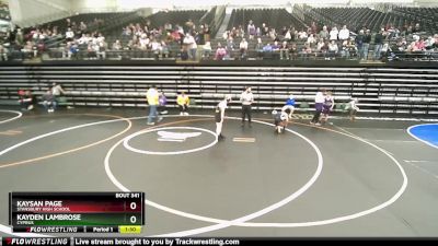 116 lbs Cons. Round 2 - Kaysan Page, Stansbury High School vs Kayden Lambrose, Cyprus