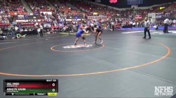 125 lbs Quarterfinal - Ashlyn Hahn, Stockton HS vs Jill High, Augusta HS
