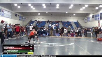 132 lbs Cons. Semi - Lucas Courneya, Beverly Hills High School vs Karim Allal, Brawley Union High School Wres