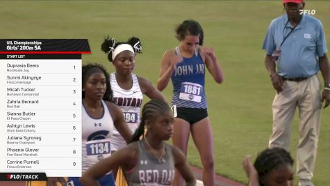 High School Girls' 200m 5A, Finals 1