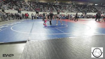 92 lbs Semifinal - Krislee Stout, Little Axe Takedown Club vs Faith Bushor, Lawton IKE