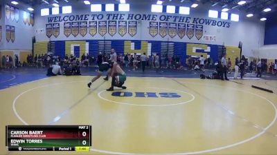 144 lbs Champ. Round 1 - Carson Baert, Flagler Wrestling Club vs Edwin Torres, VHWC