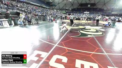 67 lbs Cons. Sub-semis - Alia Maleng, Tri-Town Bullyz Wrestling vs Azidya Clark, Toppenish Badboy Wrestling