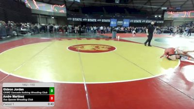 110 lbs Quarters - Gideon Jordan, CNWC Concede Nothing Wrestling Club vs Andre Martinez, Sua Sponte Wrestling Club