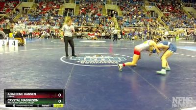 112 lbs Cons. Round 2 - Adaleene Hansen, Lisbon vs Crystal Magnuson, Hillsboro-Central Valley