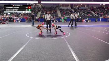 70 lbs Cons. Semi - Emerson Carey, Augusta vs Kaelynn Hackney, South Central Punisher